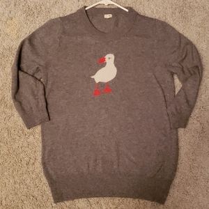 J. CREW Duck Intarsia sweater size M